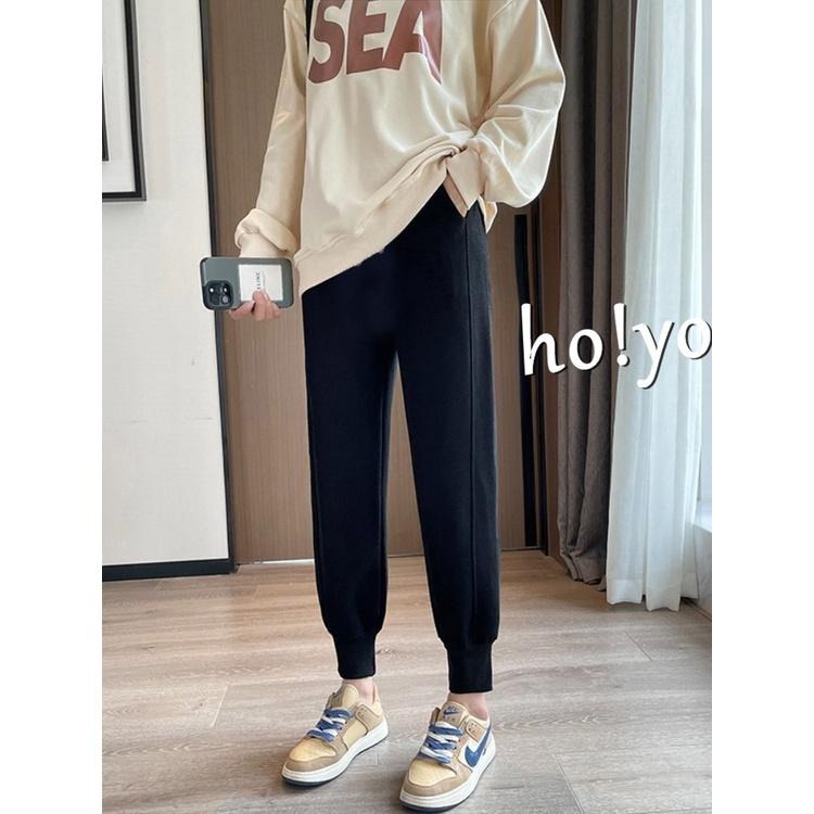 台灣現貨 高腰鬆緊 加厚加絨 休閒褲 保暖褲 束口褲 運動褲 刷毛褲 休閒長褲 暖暖褲 加絨長褲 冬天褲子 工作褲-細節圖2