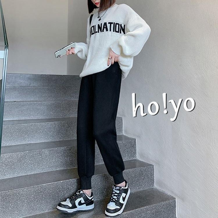 台灣現貨 高腰鬆緊 加厚加絨 休閒褲 保暖褲 束口褲 運動褲 刷毛褲 休閒長褲 暖暖褲 加絨長褲 冬天褲子 工作褲-細節圖4