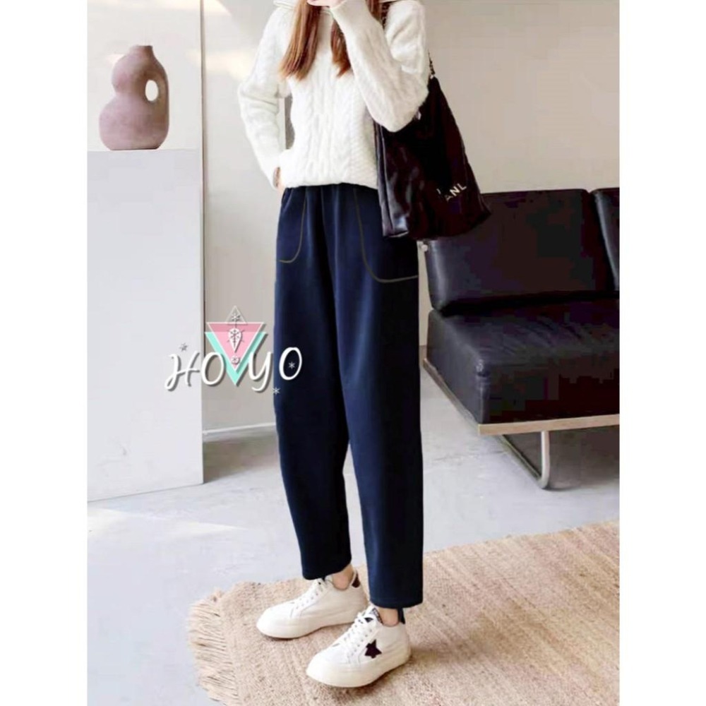 台灣現貨 顯瘦 加絨哈倫褲 保暖褲 刷毛褲 彈力抗皺 加絨長褲 刷毛長褲 冬天 保暖長褲女 休閒長褲 休閒褲 厚款長褲-細節圖4