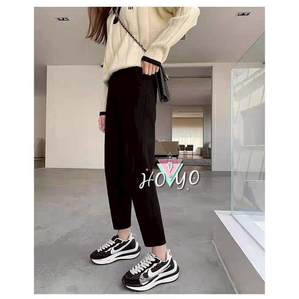 台灣現貨 顯瘦 加絨哈倫褲 保暖褲 刷毛褲 彈力抗皺 加絨長褲 刷毛長褲 冬天 保暖長褲女 休閒長褲 休閒褲 厚款長褲-細節圖6