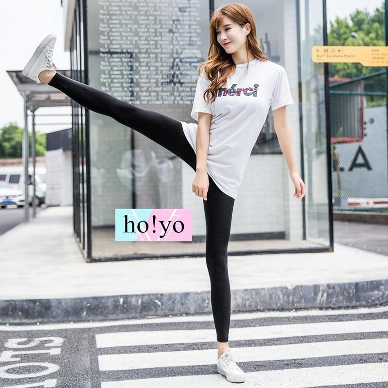 台灣現貨🇹🇼 冰絲涼感 彈力 內搭褲 冰絲長褲 顯瘦 黑褲 涼感褲  瑜珈褲 運動褲 瑜伽褲 打底褲 大尺碼 長褲女-細節圖2