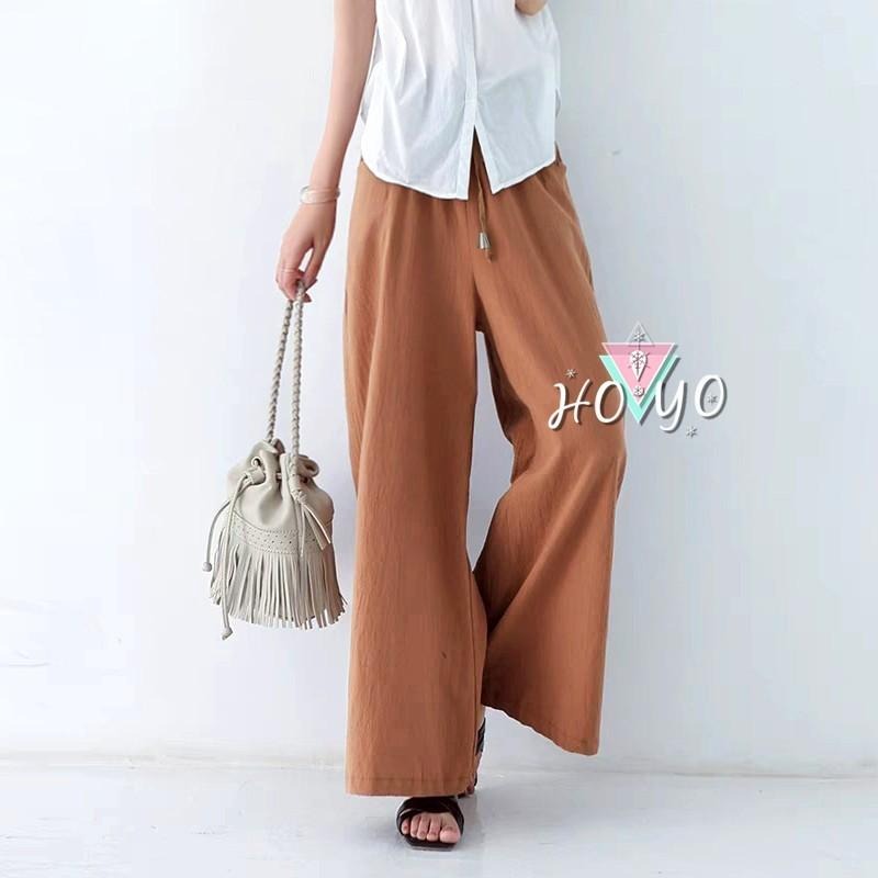 現貨🇹🇼韓系涼感薄款水波紋 口袋寬褲 直筒褲  闊腿褲 裝飾綁帶 寬鬆長褲 休閒褲落地褲 高腰寬褲 A字寬褲 寬褲女-細節圖9