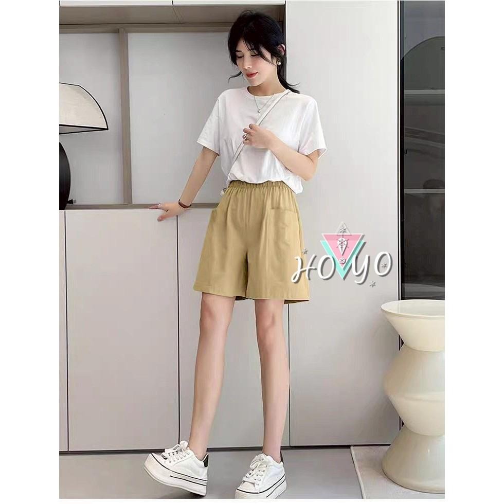 現貨萊卡挺版高腰大口袋A字短褲 闊腿褲 褲裙 透氣 五分褲 休閒短褲 短褲 高腰短褲 女生短褲 顯瘦短褲 短褲女 褲子-細節圖4