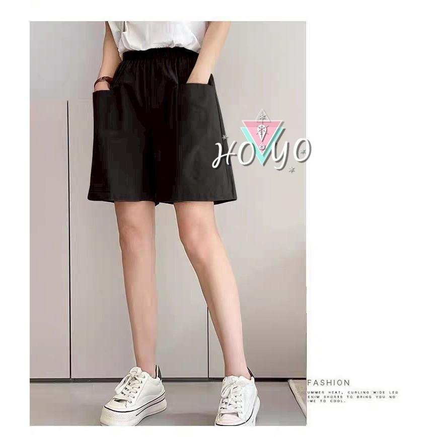 現貨萊卡挺版高腰大口袋A字短褲 闊腿褲 褲裙 透氣 五分褲 休閒短褲 短褲 高腰短褲 女生短褲 顯瘦短褲 短褲女 褲子-細節圖5