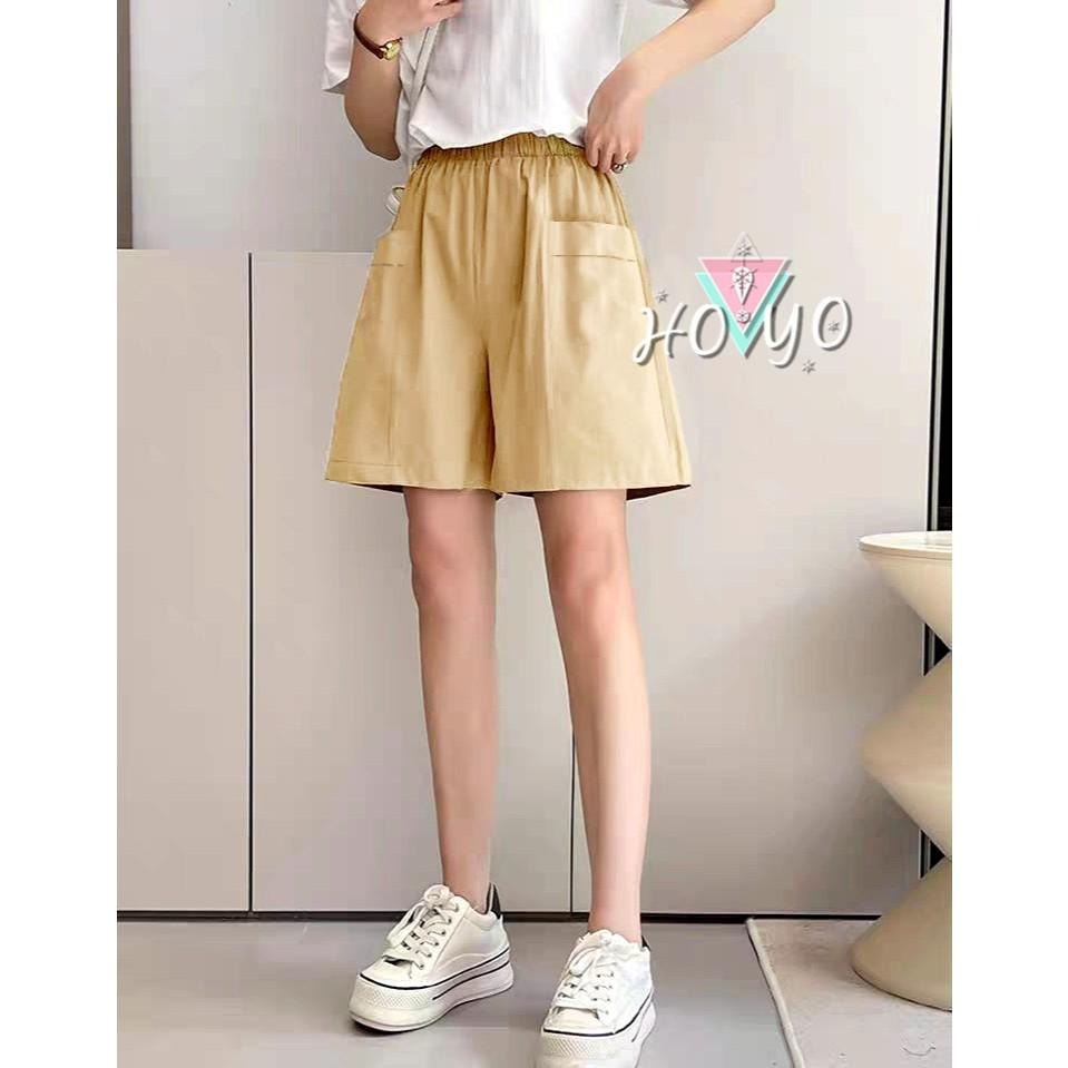 現貨萊卡挺版高腰大口袋A字短褲 闊腿褲 褲裙 透氣 五分褲 休閒短褲 短褲 高腰短褲 女生短褲 顯瘦短褲 短褲女 褲子-細節圖6