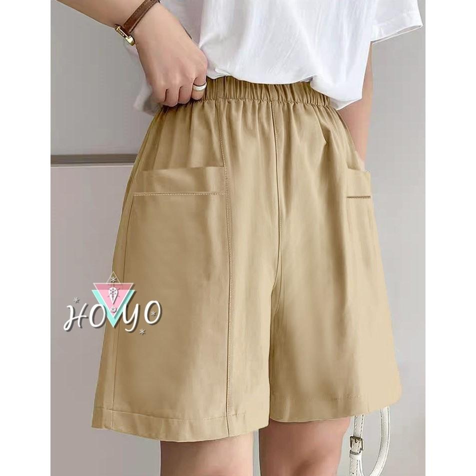 現貨萊卡挺版高腰大口袋A字短褲 闊腿褲 褲裙 透氣 五分褲 休閒短褲 短褲 高腰短褲 女生短褲 顯瘦短褲 短褲女 褲子-細節圖7