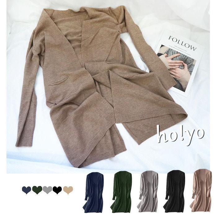 現貨雙口袋顯瘦秋冬款 彈性 長版針織外套 包芯紗 韓版針織寬鬆開衫外套 針織毛衣 中長款 韓國 毛衣外套十色 親膚 罩衫-細節圖9