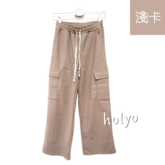 7色任選🇹🇼顯瘦中厚挺版 鬆緊高腰 工裝褲 寬褲 工作褲 直筒褲 闊腿褲 休閒褲 休閒長褲 落地褲 長褲 褲子-規格圖9