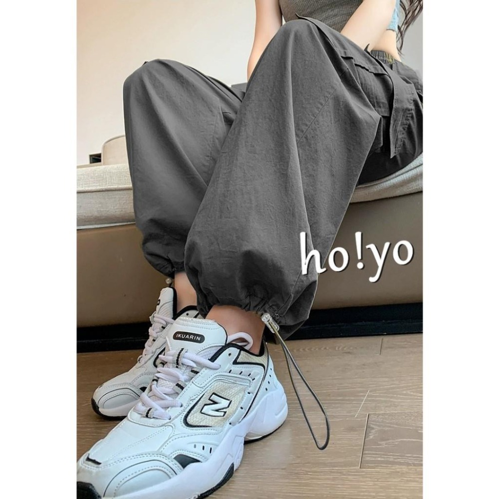 挺版🇹🇼高腰彈力 Y2K 工裝褲 闊腿褲 束口褲 落褲寬褲 歐美風工作褲 直筒褲 縮口褲 休閒褲 落地褲 寬鬆 長褲-細節圖9