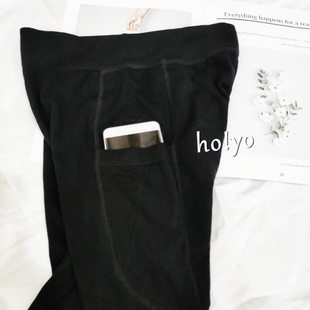 現貨3D高腰收腹兩側口袋 中厚內搭褲 收腹褲 棉褲 打底褲 健身褲 韻律褲 瑜珈褲 鯊魚褲 芭比褲 工作褲 運動褲-細節圖8