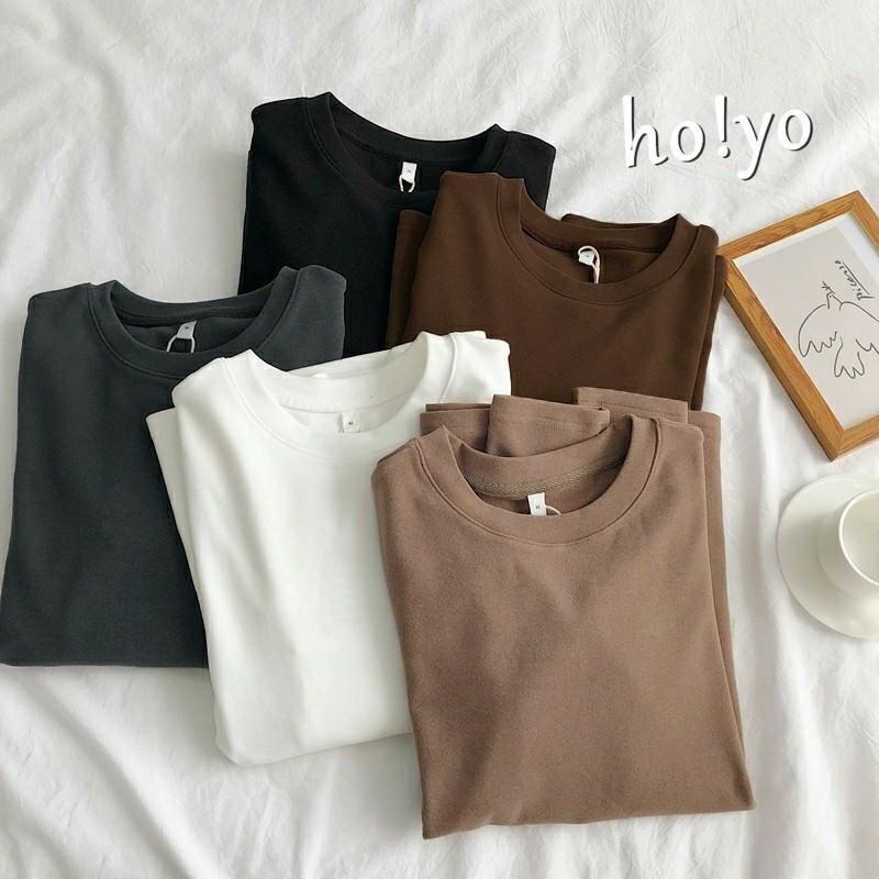 多色任選🌈加厚保暖小立領 半高領雙面德絨上衣 彈性落肩 長袖上衣 磨毛上衣 刷毛上衣 保暖衣 打底衫冬天上衣 圓長袖T恤-細節圖6