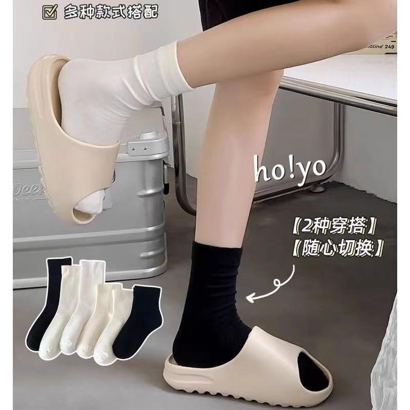 兩穿台灣現貨日系襪子 襪子女 中筒襪 堆堆襪 襪子 韓國襪子 女襪中長襪 襪子韓國女生 棉襪 學生襪 日系穿搭 素色襪子-細節圖3