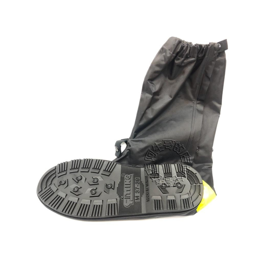 台灣製造 專利 加厚尼龍雨鞋套 橡膠底 防水 防滑 反光條拉鍊式 鞋面鬆緊帶 厚底耐磨粗齒吸盤鞋底 厚底雨鞋套 機車鞋套-細節圖3