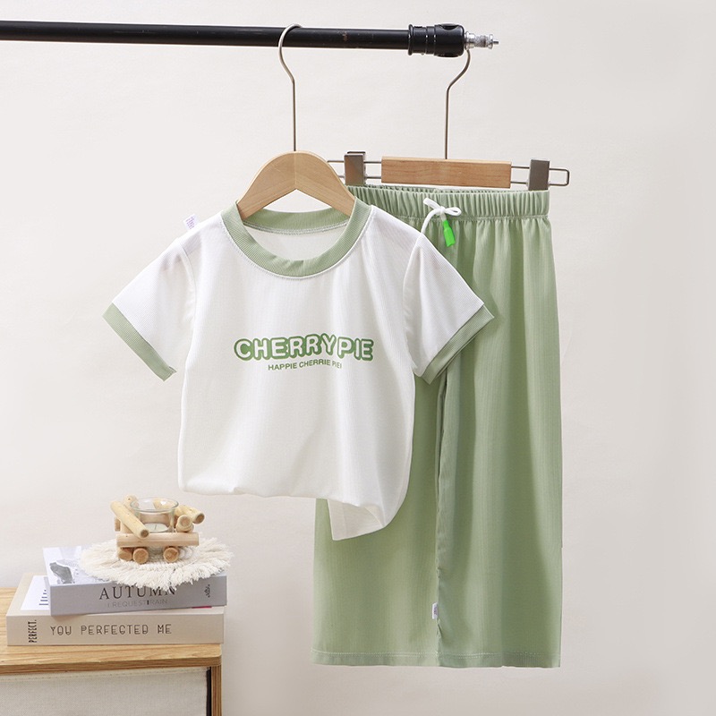 【7/21結單】兒童夏季短袖套裝卡通印花休閒洋氣套裝新款寶寶時髦短袖兩件套-細節圖3
