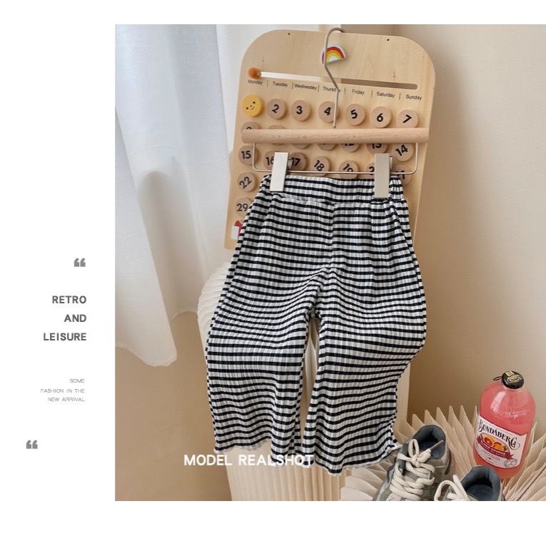 【7/21結單】童褲子夏季薄款休閒褲兒童洋氣時髦喇叭褲女寶寶夏裝外穿防蚊褲-細節圖5
