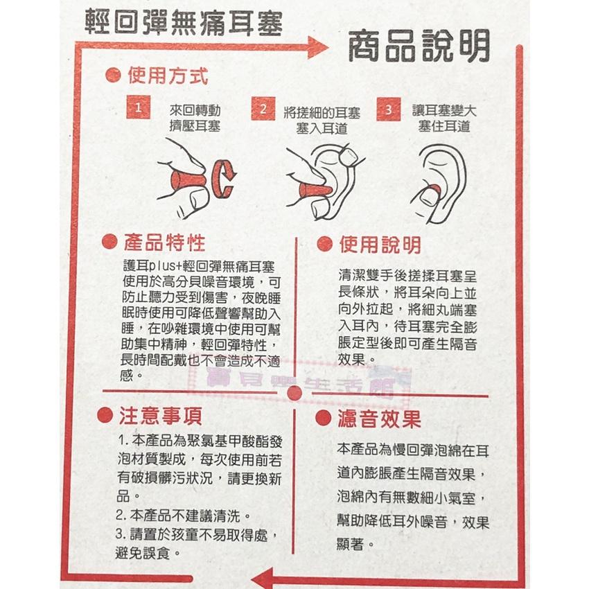 ❀ 寶貝樂生活館 ❀ 【台灣製】護耳 輕回彈 無痛 耳塞 ➯抗躁 (一卡2副) 盒裝-細節圖5
