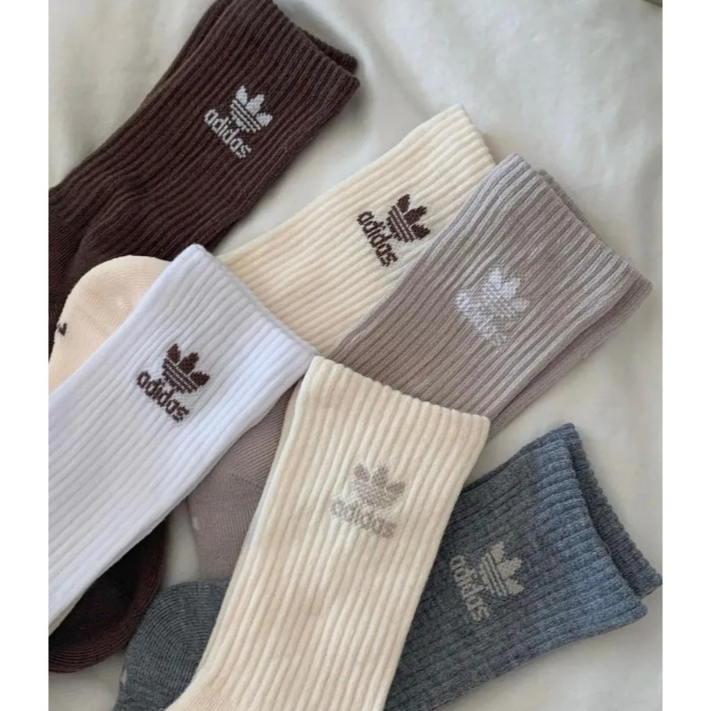 Adidas 三葉草美拉德配色運動襪6雙組-細節圖2