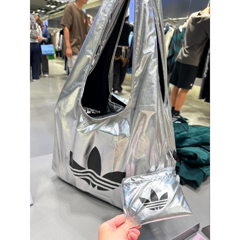 韓國限定Adidas銀色環保購物袋-細節圖3