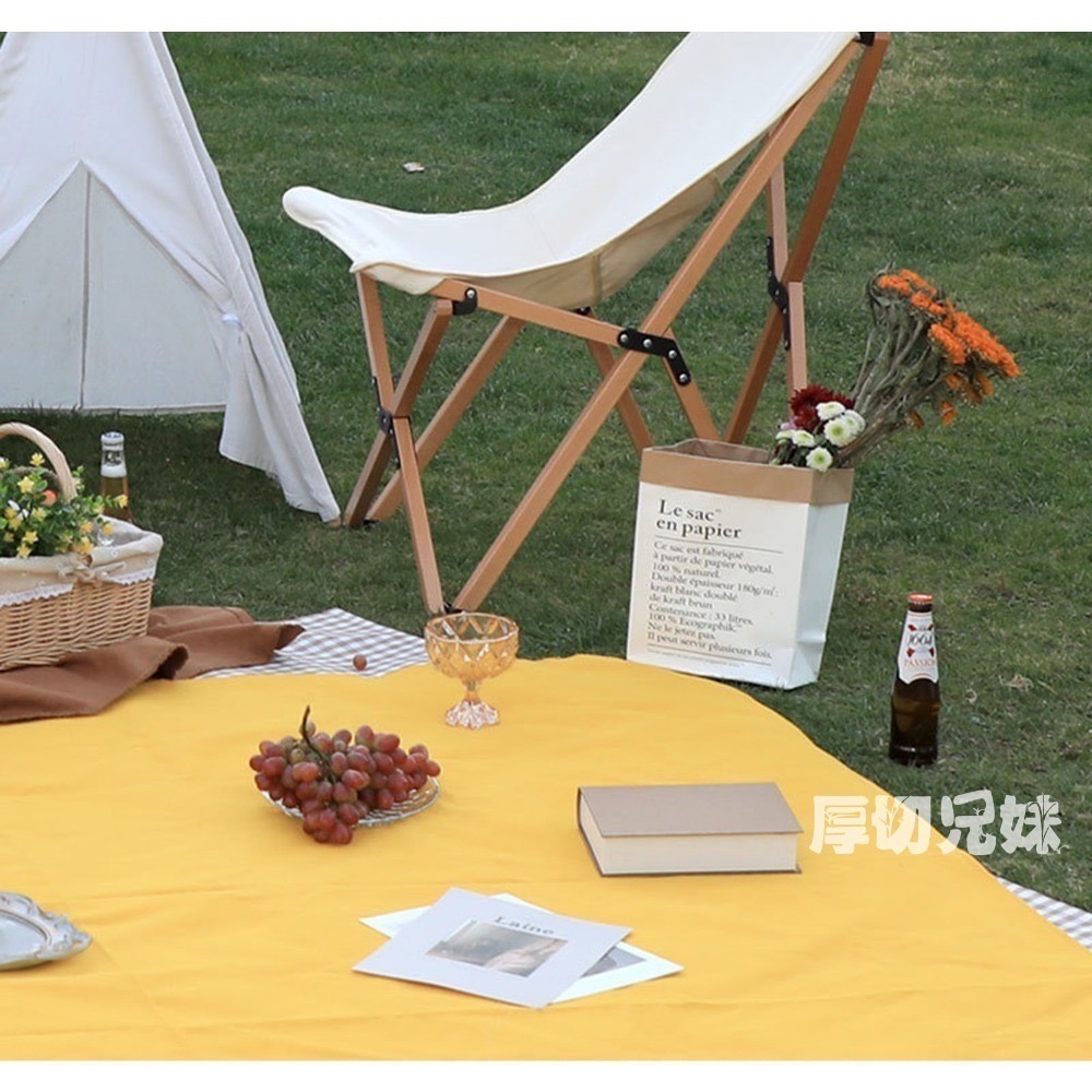 野餐墊 戶外野餐墊 沙灘墊 露營墊 露營野餐墊 郊遊野餐墊 法式簡約質感 純色高級感色系 文青皮革提手-細節圖3