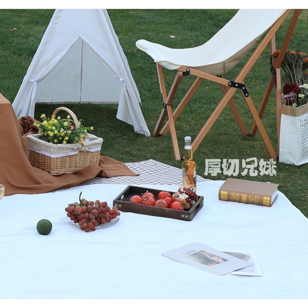 野餐墊 戶外野餐墊 沙灘墊 露營墊 露營野餐墊 郊遊野餐墊 法式簡約質感 純色高級感色系 文青皮革提手-細節圖7