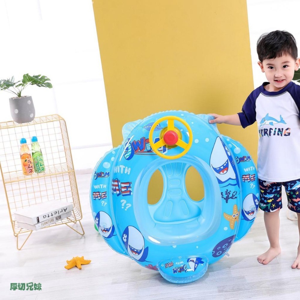 游泳圈 兒童游泳圈 兒童泳圈 幼兒泳圈 充氣泳圈 可愛插圖泳圈 造型泳圈 兒童坐圈 浮力圈 方向盤泳圈-細節圖5