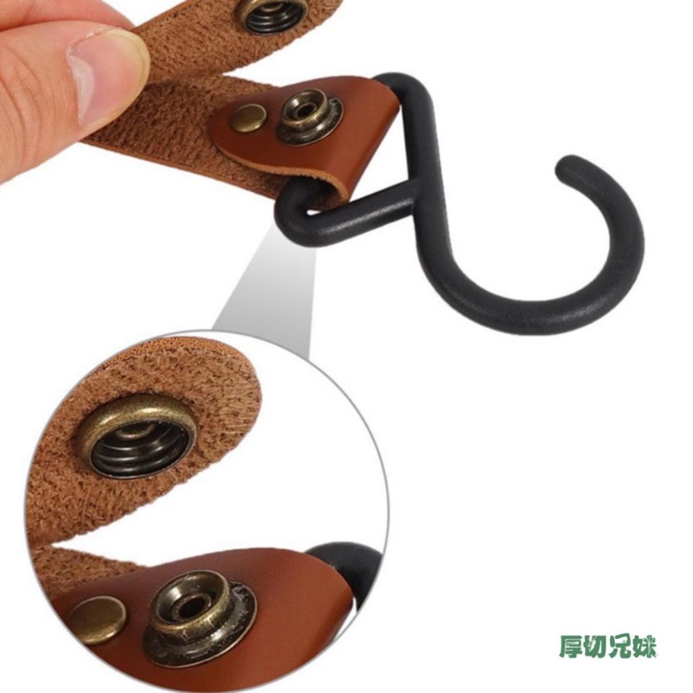 掛鉤 露營掛鉤 皮革掛鉤 置物架掛鉤  S型掛勾 露營繩扣 2字鉤 戶外掛鉤 鑰匙扣 背包扣 皮革扣環掛鉤 強力掛鉤-細節圖8