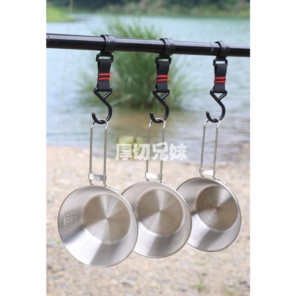 雪拉碗 304不鏽鋼 露營雪拉碗 不鏽鋼碗 登山碗 露營杯 登山杯 露營野炊用具 野營野餐餐具 折疊手柄-細節圖6