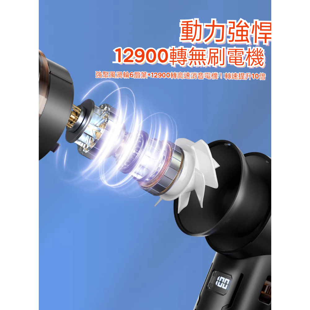 🐕烏尼的店🐕輕量 渦輪手持小風扇 冰感風 100檔風速 超強風力-細節圖2