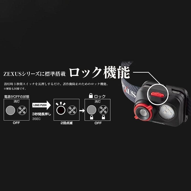 (鴻海釣具企業社)《FUJI-TOKI》日本ZEXUS 富士燈器ZX-R380 USB充電式頭燈 1000流明-細節圖6