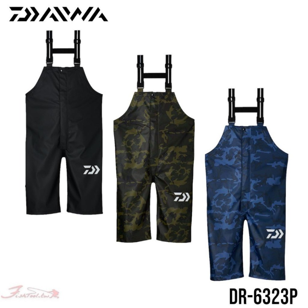 (鴻海釣具企業社)《DAIWA》 DR-6323P 黑色船釣吊帶雨衣褲 23年款-細節圖2