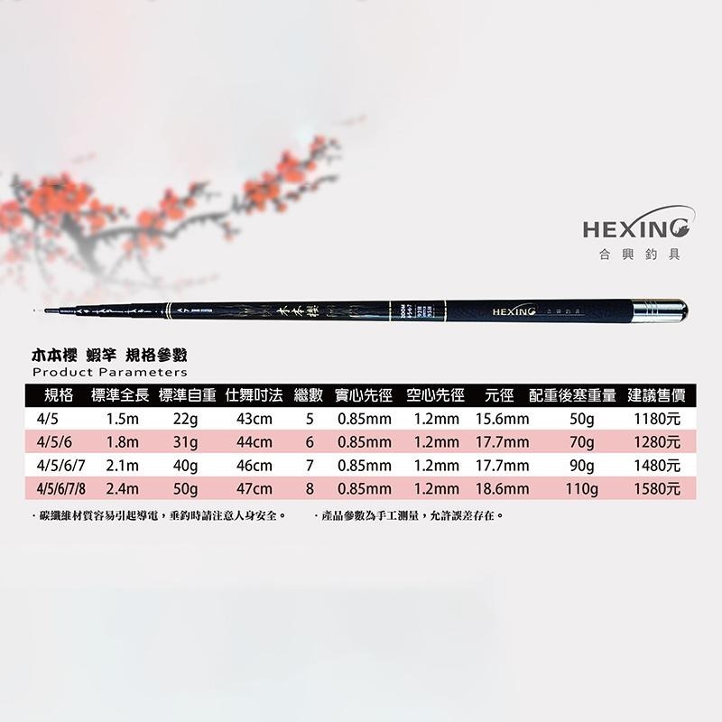 (鴻海釣具企業社)《HEXING-合興》木本櫻 蝦竿-細節圖7