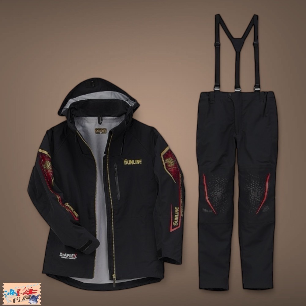 紅海釣具企業社【SUNLINE】 SUW-23901 頂級防水套裝 23 年款 金色×紅色 藍色×黑色 釣魚套裝 雨衣-細節圖3