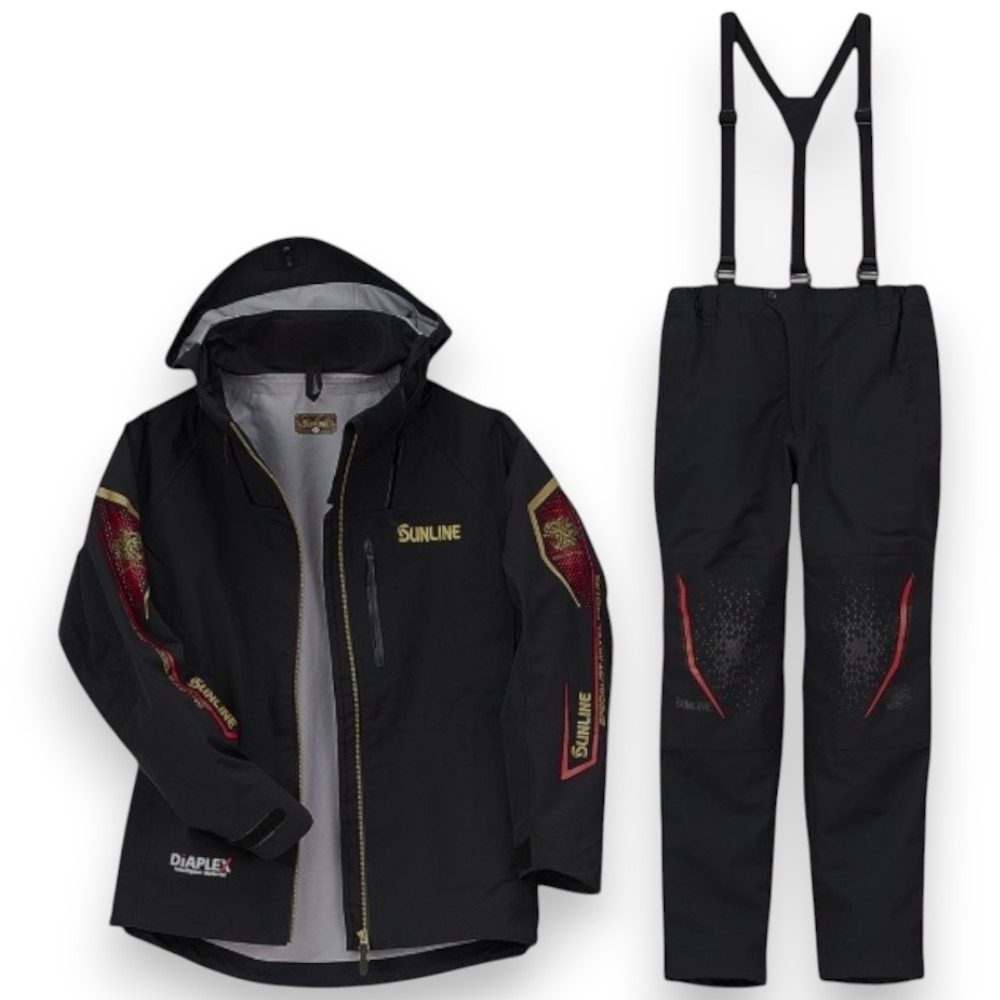 紅海釣具企業社【SUNLINE】 SUW-23901 頂級防水套裝 23 年款 金色×紅色 藍色×黑色 釣魚套裝 雨衣-規格圖11