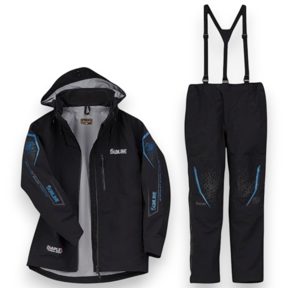 紅海釣具企業社【SUNLINE】 SUW-23901 頂級防水套裝 23 年款 金色×紅色 藍色×黑色 釣魚套裝 雨衣-規格圖11
