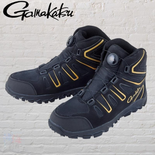 (鴻海釣具企業社)《gamakatsu》GM-4535 黑金色防水釣魚鞋