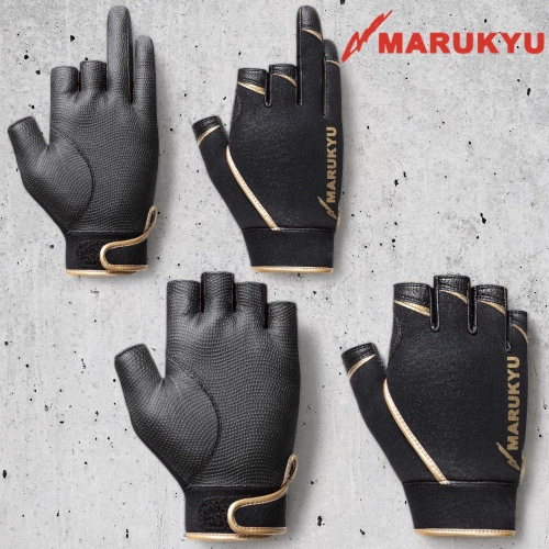 (鴻海釣具企業社)《MARUKYU》22新款 丸九 MQ-01 黑金色釣魚手套