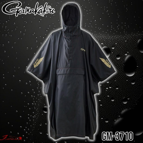 (鴻海釣具企業社)《gamakatsu》 GM-3710 黑色小飛俠雨衣 全罩式雨衣 F