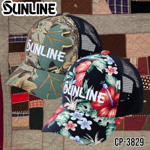 (鴻海釣具企業社)《SUNLINE》 CP-3829 刺繡圖騰網帽 23年款