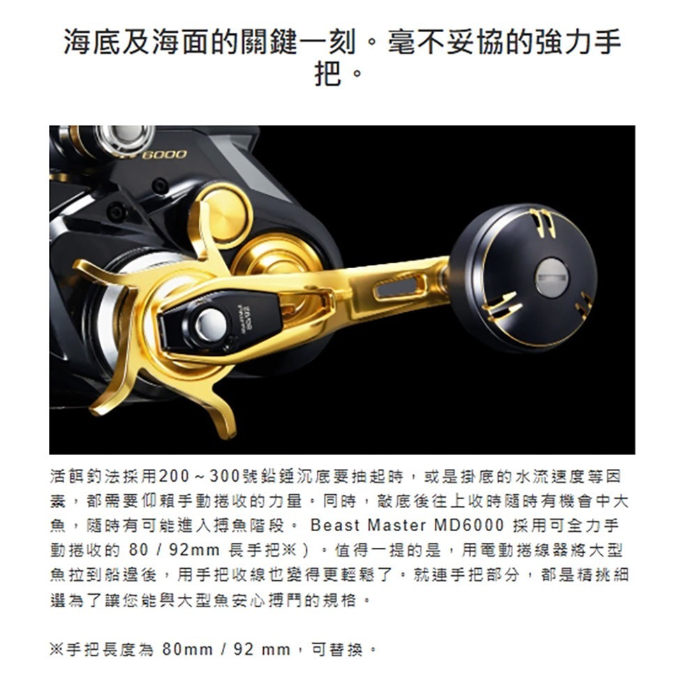紅海釣具企業社【SHIMANO】BEASTMASTER MD6000 電動捲線器 (22年款)-細節圖10