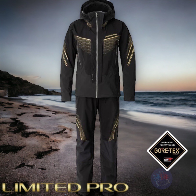 中壢鴻海釣具【SHIMANO】RA-120W LIMITED PRO Gore-Tex黑色釣魚套裝 23年春夏款防水套裝-細節圖2