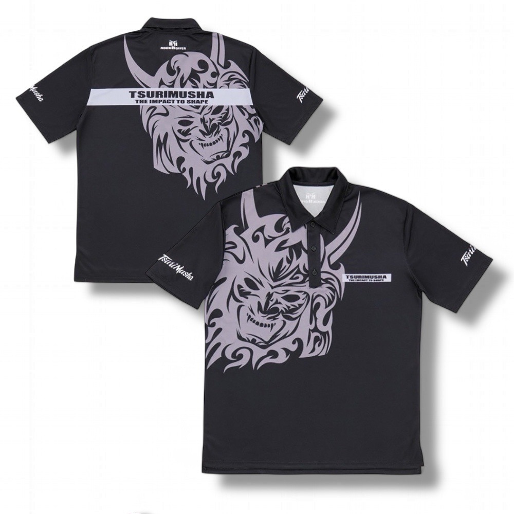 中壢鴻海釣具【TSuriMusha】釣武者 黑色吸水速乾抗UV Musha(鬼頭) 短袖Polo衫-規格圖8