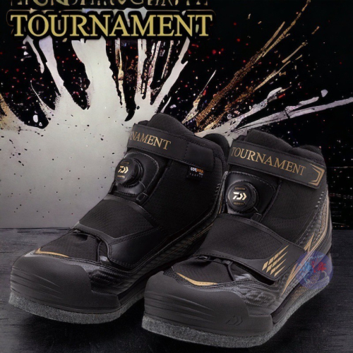中壢鴻海釣具《DAIWA》TM-2600C TOURNAMENT 黑色防滑釘鞋 毛氈加釘 釣魚防滑鞋 短筒 頂級防滑鞋