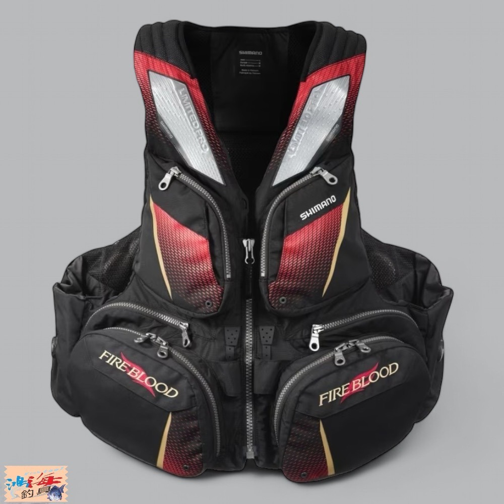 紅海釣具企業社【SHIMANO】VF-110X LIMITED PRO FIRE BLOOD 釣魚救生衣(24秋磯款)-規格圖10