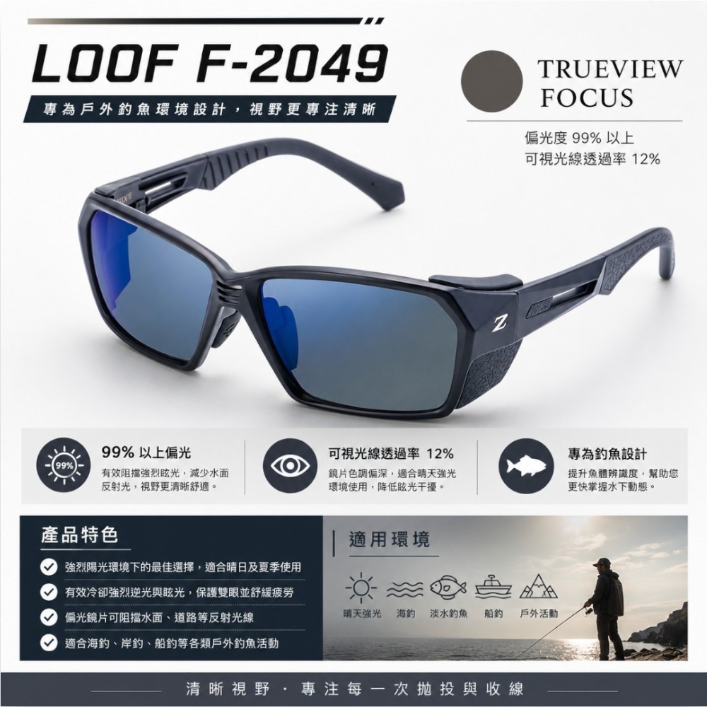 中壢紅海釣具【Zeque by ZEAL OPTICS】 LOOF 多功能眼鏡 偏光眼鏡-規格圖10