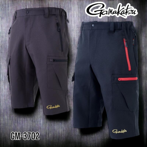鴻海釣具企業社《gamakatsu》 GM-3702 黑色釣魚短褲 23年新款