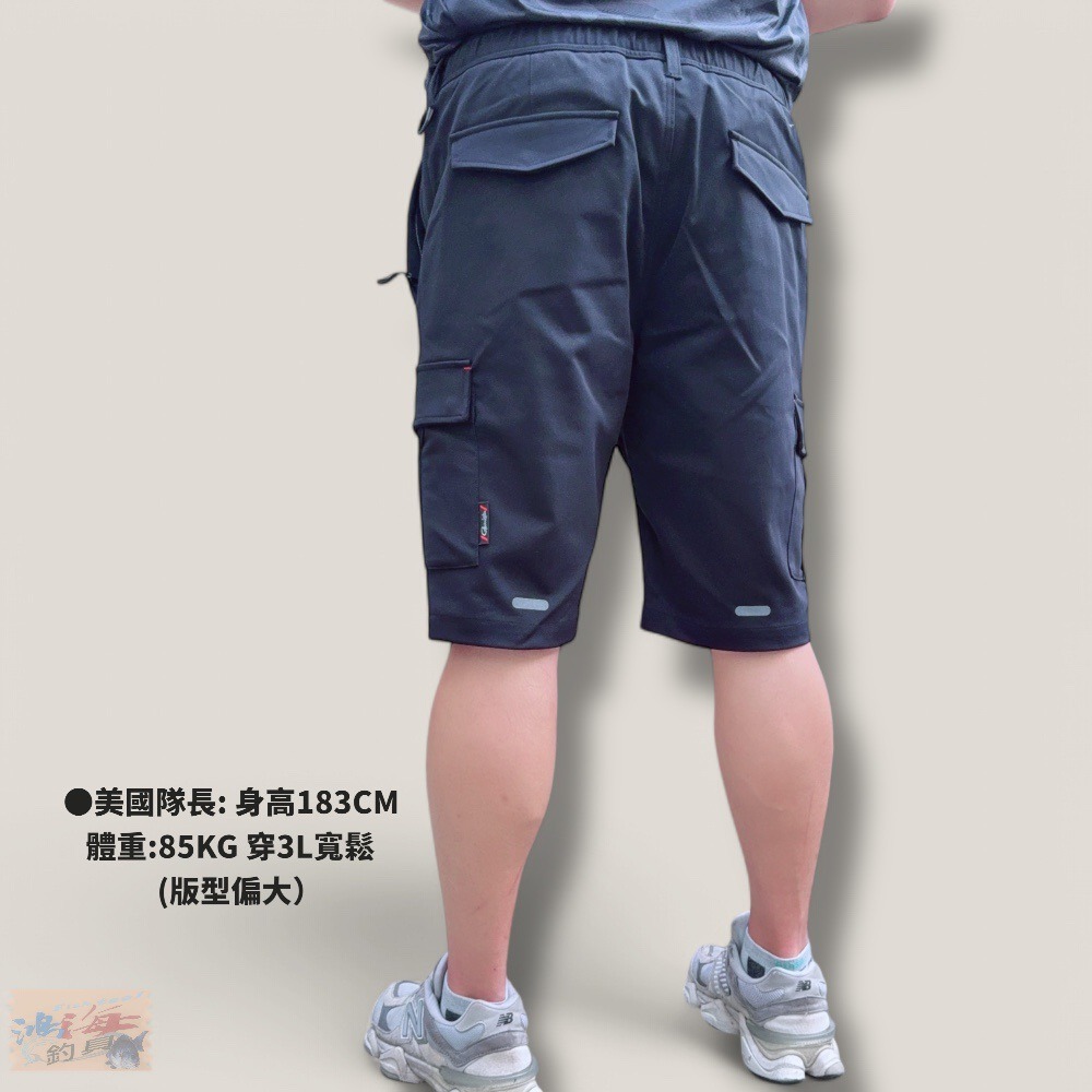 紅海釣具企業社【gamakatsu】 GM-3771 黑色×金色防潑水釣魚短褲  (25年款)-細節圖5