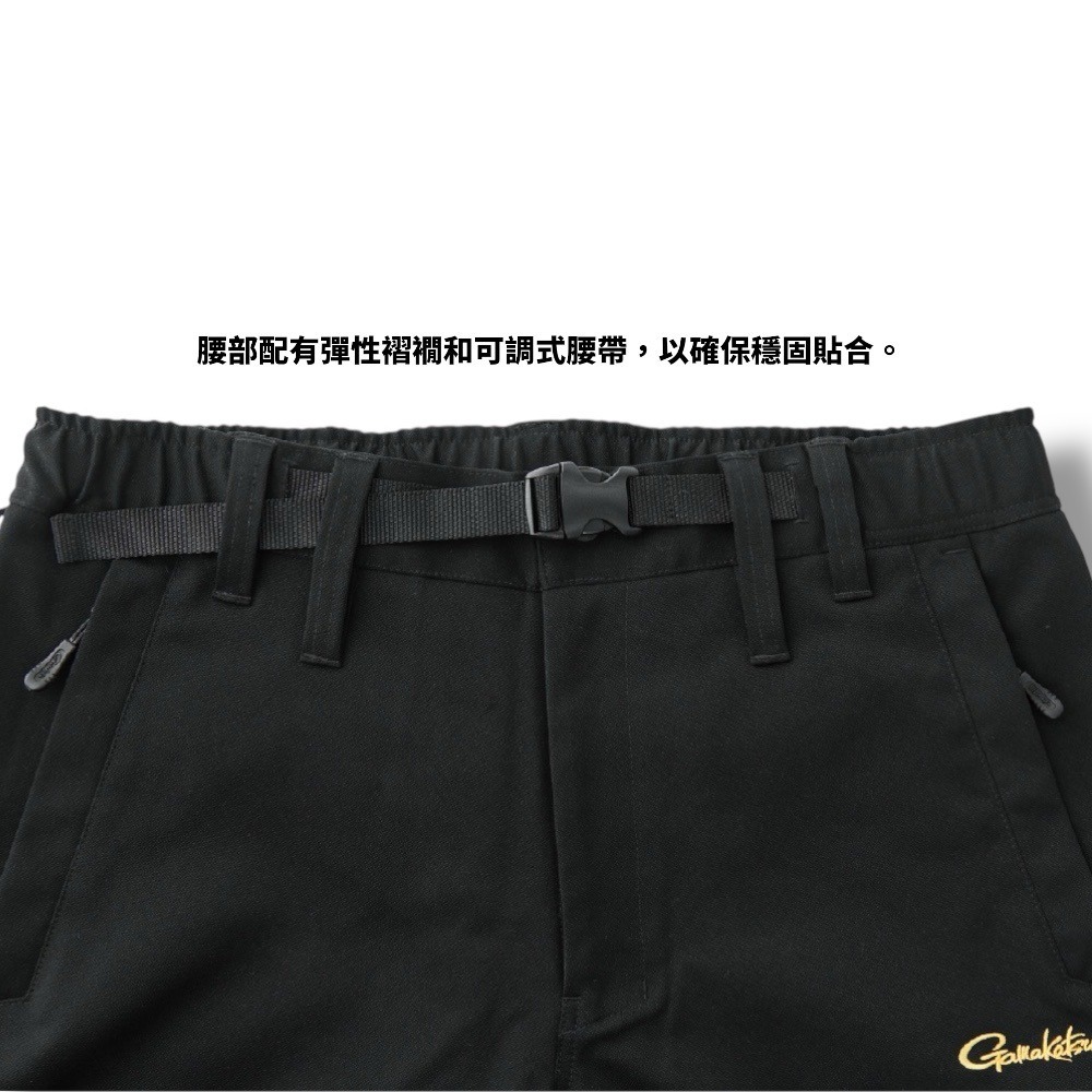 紅海釣具企業社【gamakatsu】 GM-3771 黑色×金色防潑水釣魚短褲  (25年款)-細節圖6