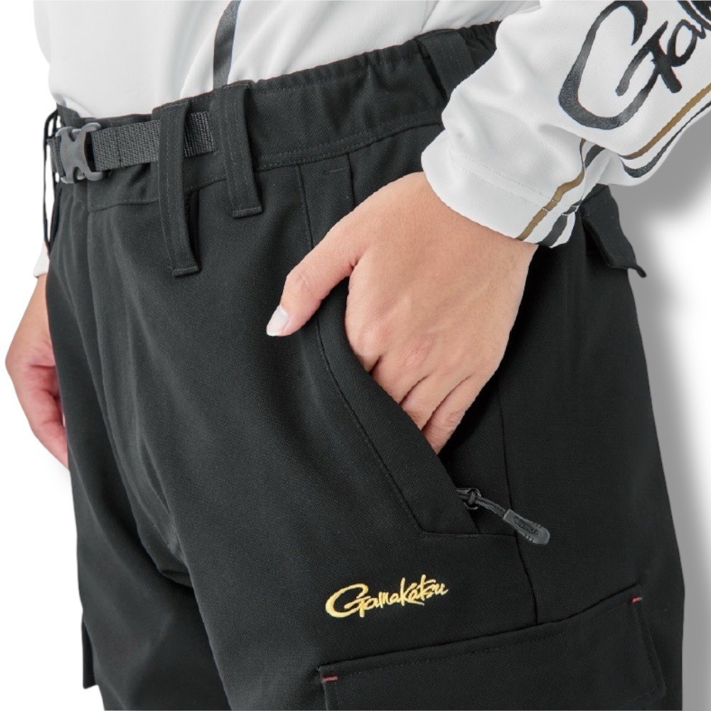 紅海釣具企業社【gamakatsu】 GM-3771 黑色×金色防潑水釣魚短褲  (25年款)-細節圖7