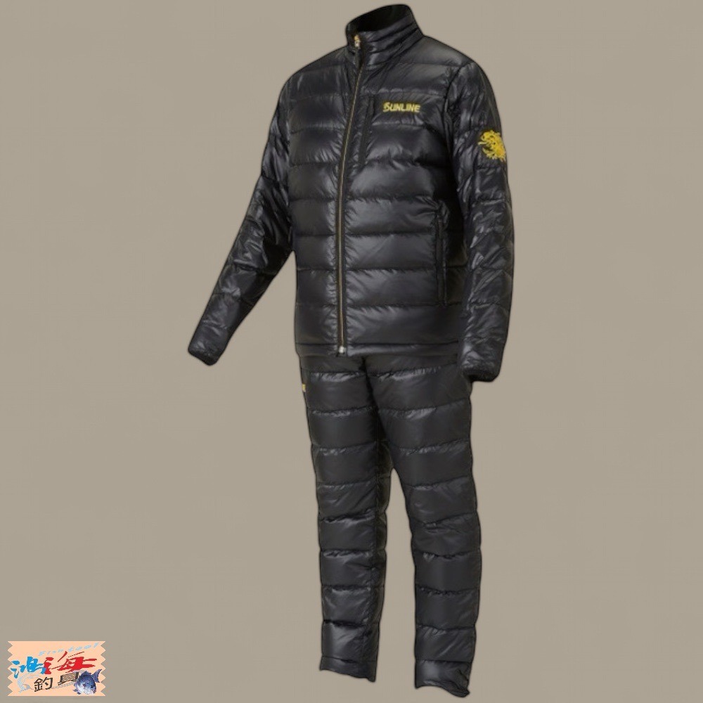 紅海釣具企業社【SUNLINE】 SUW-01201 黑色防寒保暖羽絨套裝 (22年秋冬款)-細節圖2