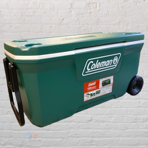 中壢鴻海釣具《Coleman》100QT 5日保冷-100L 附輪冰箱 墨綠色 限宅配